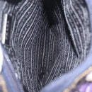 PRADA Hand Bag Leather Tweed Purple Silver Auth 214844A-18