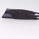 PRADA Hand Bag Leather Tweed Purple Silver Auth 214844A-4