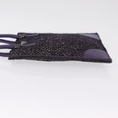 PRADA Hand Bag Leather Tweed Purple Silver Auth 214844A-5
