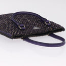 PRADA Hand Bag Leather Tweed Purple Silver Auth 214844A-6