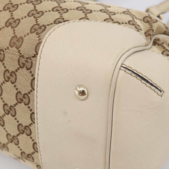 GUCCI GG Canvas Web Sherry Line Mayfair Tote Bag Beige Gold 257063 Auth 214845