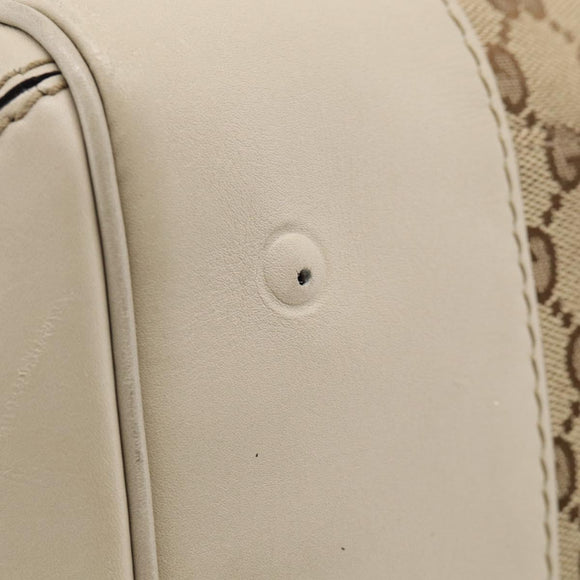 GUCCI GG Canvas Web Sherry Line Mayfair Tote Bag Beige Gold 257063 Auth 214845