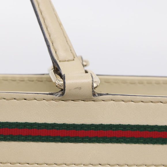 GUCCI GG Canvas Web Sherry Line Mayfair Tote Bag Beige Gold 257063 Auth 214845