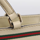 GUCCI GG Canvas Web Sherry Line Mayfair Tote Bag Beige Gold 257063 Auth 214845-17