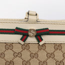 GUCCI GG Canvas Web Sherry Line Mayfair Tote Bag Beige Gold 257063 Auth 214845-18
