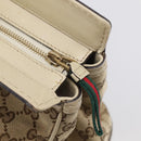 GUCCI GG Canvas Web Sherry Line Mayfair Tote Bag Beige Gold 257063 Auth 214845-19