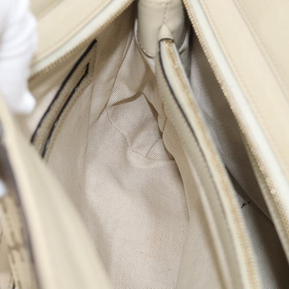 GUCCI GG Canvas Web Sherry Line Mayfair Tote Bag Beige Gold 257063 Auth 214845