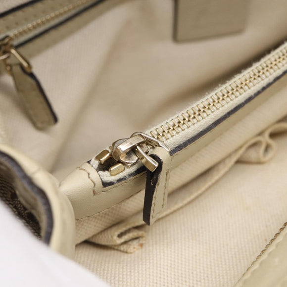 GUCCI GG Canvas Web Sherry Line Mayfair Tote Bag Beige Gold 257063 Auth 214845