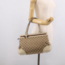 GUCCI GG Canvas Web Sherry Line Mayfair Tote Bag Beige Gold 257063 Auth 214845-30