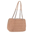 Miu Miu Chain Tote Bag Leather Pink Silver Auth 214846A-1