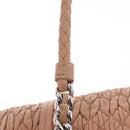 Miu Miu Chain Tote Bag Leather Pink Silver Auth 214846A-16