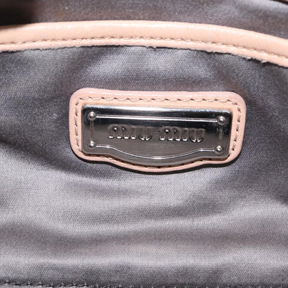 Miu Miu Chain Tote Bag Leather Pink Silver Auth 214846A
