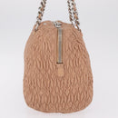 Miu Miu Chain Tote Bag Leather Pink Silver Auth 214846A-4