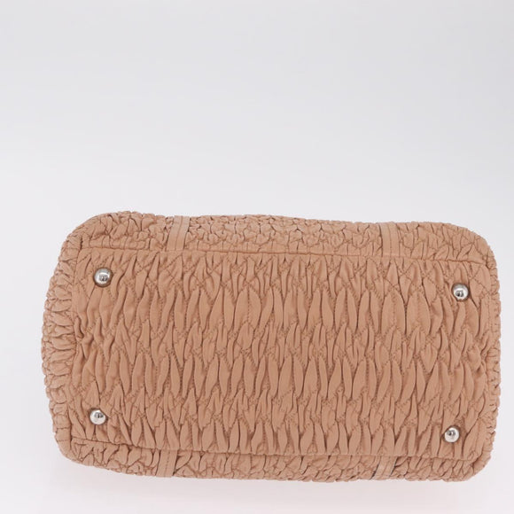 Miu Miu Chain Tote Bag Leather Pink Silver Auth 214846A