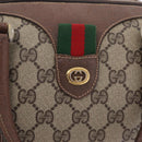 GUCCI GG Canvas Web Sherry Line Boston Bag Beige Red 000.904.2007 Auth 214847-17