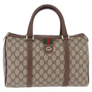 GUCCI GG Canvas Web Sherry Line Boston Bag Beige Red 000.904.2007 Auth 214847-2