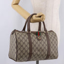 GUCCI GG Canvas Web Sherry Line Boston Bag Beige Red 000.904.2007 Auth 214847-25