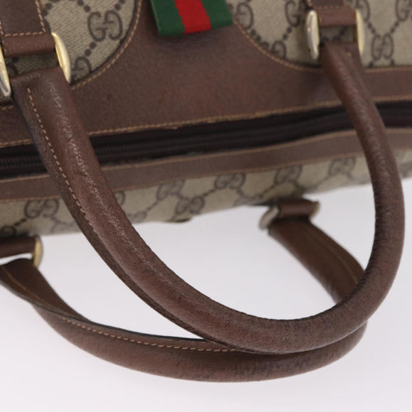 GUCCI GG Canvas Web Sherry Line Boston Bag Beige Red 000.904.2007 Auth 214847