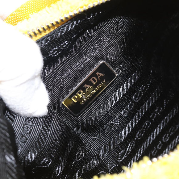 PRADA Accessory Pouch Pile Yellow Silver Auth 214848V