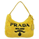 PRADA Accessory Pouch Pile Yellow Silver Auth 214848V-2