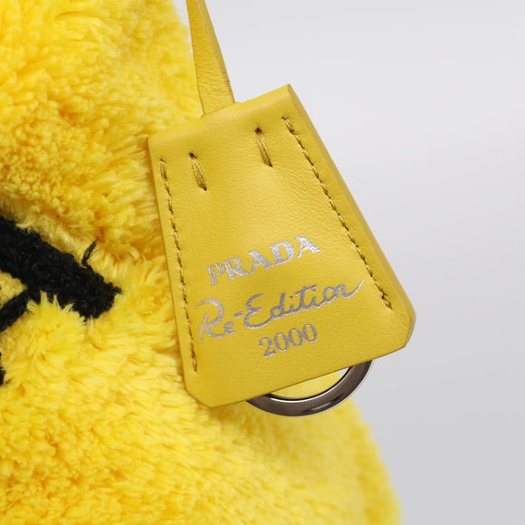 PRADA Accessory Pouch Pile Yellow Silver Auth 214848V