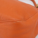 Miu Miu Shoulder Bag Vittero Dino Leather 2way Orange Gold Auth 214849V-14