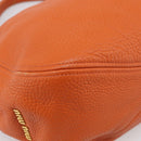 Miu Miu Shoulder Bag Vittero Dino Leather 2way Orange Gold Auth 214849V-15