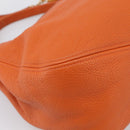 Miu Miu Shoulder Bag Vittero Dino Leather 2way Orange Gold Auth 214849V-17