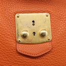 Miu Miu Shoulder Bag Vittero Dino Leather 2way Orange Gold Auth 214849V-22