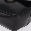 CELINE Circle Hand Bag Leather Black Gold Auth 214852-11