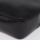 CELINE Circle Hand Bag Leather Black Gold Auth 214852-13