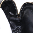 CELINE Circle Hand Bag Leather Black Gold Auth 214852-18