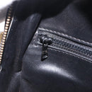 CELINE Circle Hand Bag Leather Black Gold Auth 214852-20