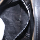 CELINE Circle Hand Bag Leather Black Gold Auth 214852-21