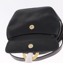 CELINE Circle Hand Bag Leather Black Gold Auth 214852-22