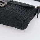 FENDI Zucchino Canvas Mamma Baguette Bag Black Silver 8BR180 Auth 214853-10