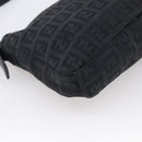FENDI Zucchino Canvas Mamma Baguette Bag Black Silver 8BR180 Auth 214853-13
