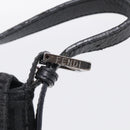 FENDI Zucchino Canvas Mamma Baguette Bag Black Silver 8BR180 Auth 214853-14