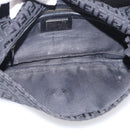 FENDI Zucchino Canvas Mamma Baguette Bag Black Silver 8BR180 Auth 214853-22