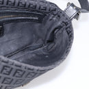 FENDI Zucchino Canvas Mamma Baguette Bag Black Silver 8BR180 Auth 214853-23