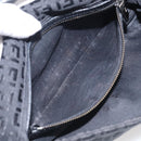 FENDI Zucchino Canvas Mamma Baguette Bag Black Silver 8BR180 Auth 214853-26
