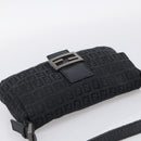 FENDI Zucchino Canvas Mamma Baguette Bag Black Silver 8BR180 Auth 214853-6