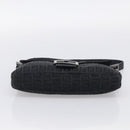 FENDI Zucchino Canvas Mamma Baguette Bag Black Silver 8BR180 Auth 214853-9