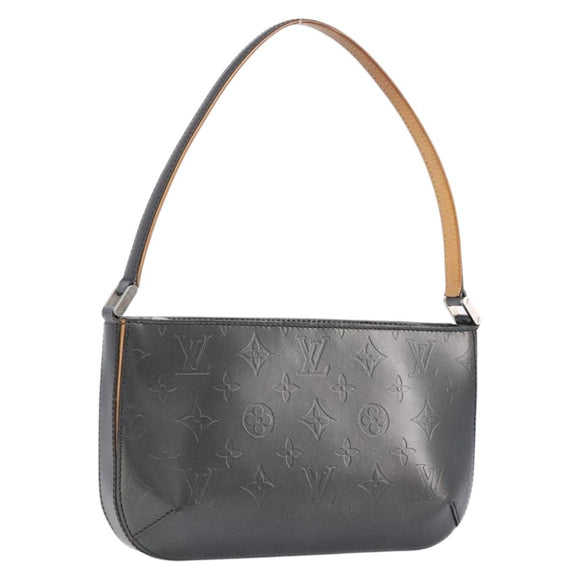 LOUIS VUITTON Monogram mat Fowler Hand Bag Black M55142 LV Auth 214856V