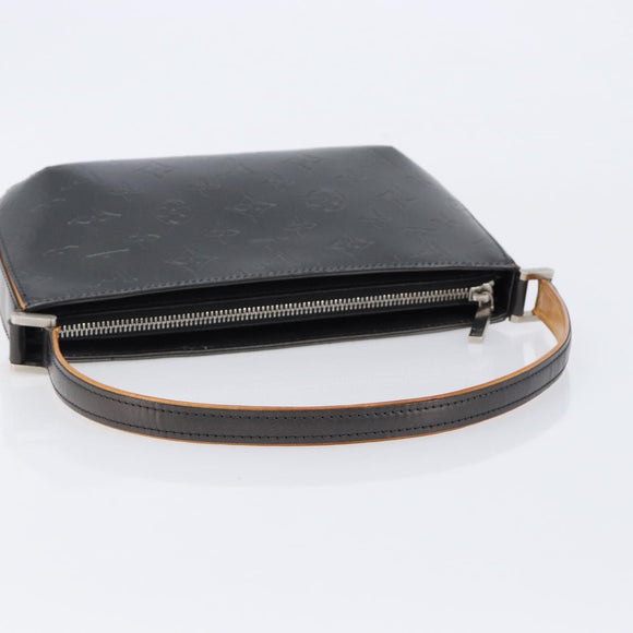LOUIS VUITTON Monogram mat Fowler Hand Bag Black M55142 LV Auth 214856V