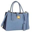 Miu Miu Madras Hand Bag Leather 2way Blue Gold Auth 214858V-1