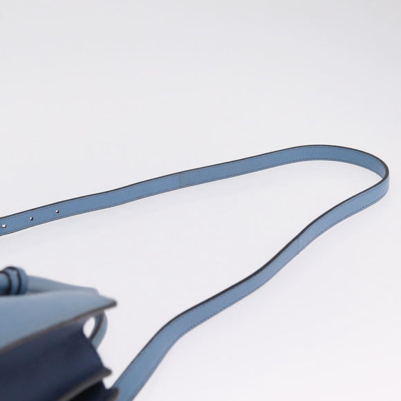 Miu Miu Madras Hand Bag Leather 2way Blue Gold Auth 214858V