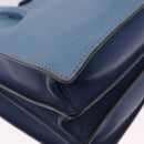 Miu Miu Madras Hand Bag Leather 2way Blue Gold Auth 214858V-16