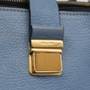 Miu Miu Madras Hand Bag Leather 2way Blue Gold Auth 214858V-21