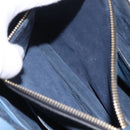 Miu Miu Madras Hand Bag Leather 2way Blue Gold Auth 214858V-32